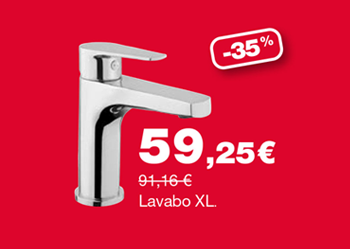 Grifería ECO lavabo XL. 59,25 €. ANTES: 91,16 €.