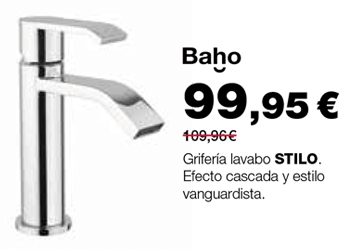 Grifería lavabo STILO, de Baho: 99,95 €.